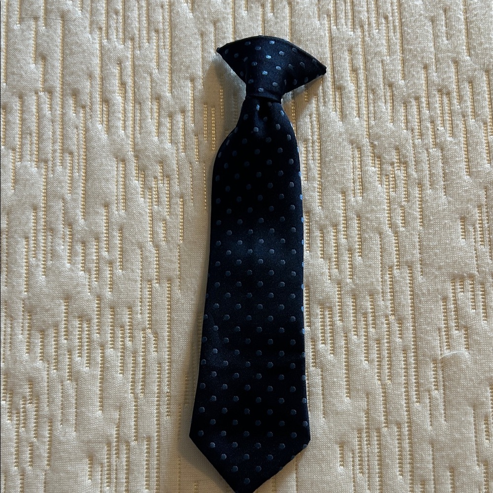 Classic Toddler Clip On Navy Polka Dot Tie
